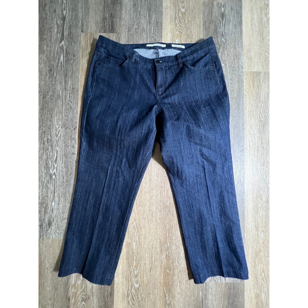 Jones New York Jeans Gramercy Curvy Women 18w Dark Wash Straight Leg Denim